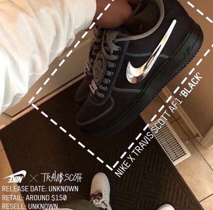 ナイキ エア フォース1 トラヴィス・スコット ブラック